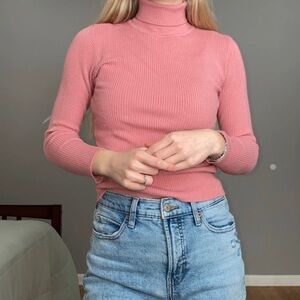 SHEIN Dusty Pink Ribbed Knit Top